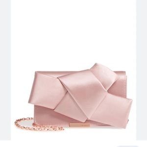 Ted Baker - dusty pink knot evening bag.